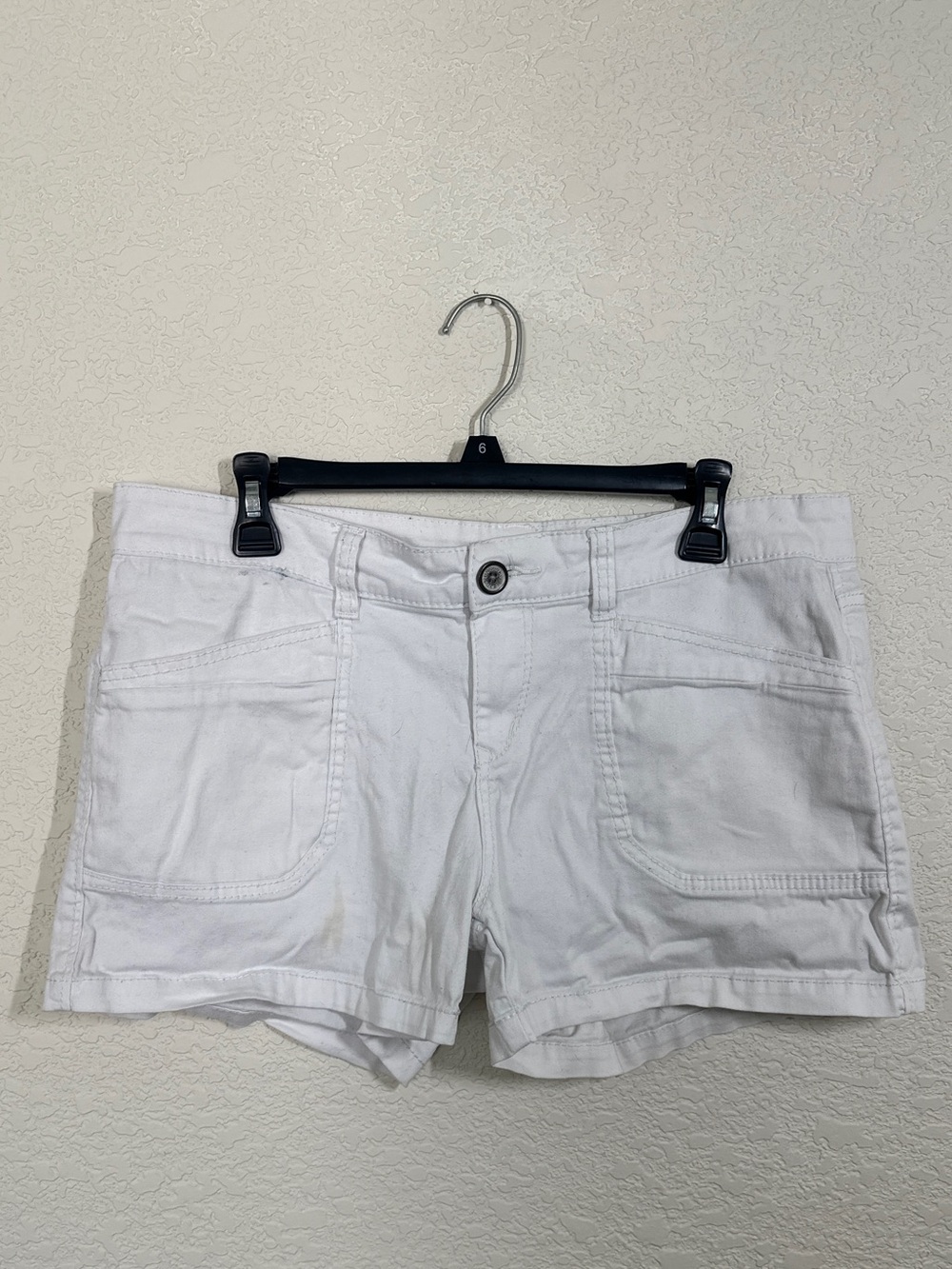UNIONBAY White Women's Denim Shorts with Front Patch Pockets